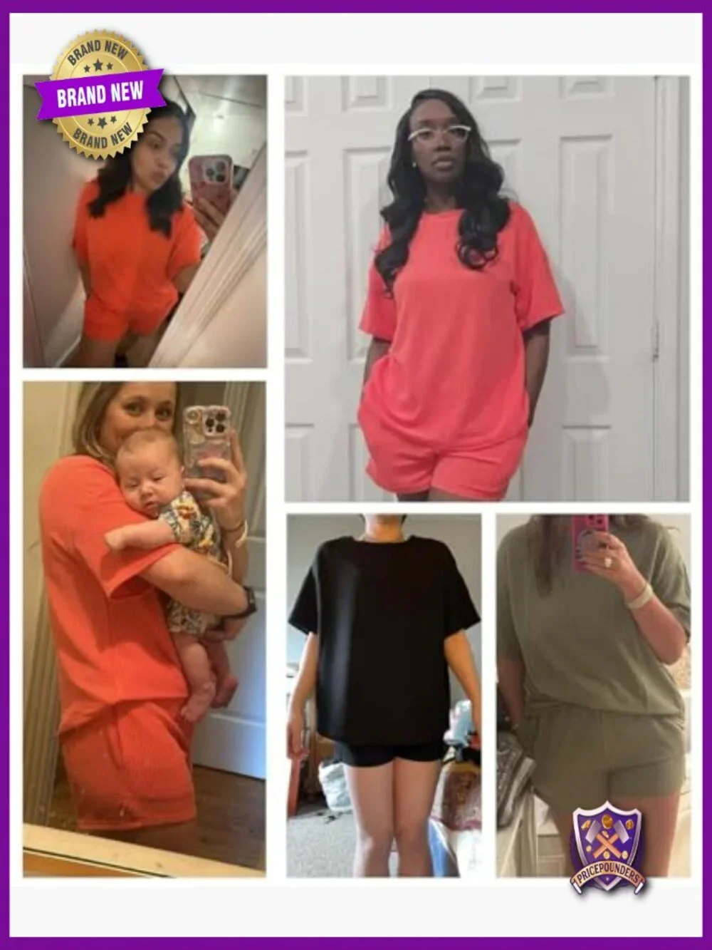 Women 2 Piece Shorts Set Ribbed Lounge Matching Outfits Crewneck Short Sleeve